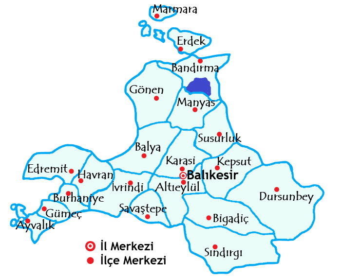 バルケスィル県の地図