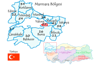 ヤロヴァ県の地図