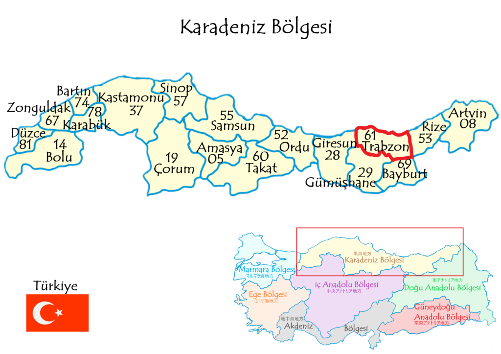 Trabzonトラブゾン県の場所